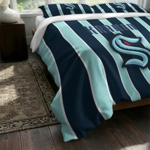 Seattle Kraken Stripe Style Bedding Set Fashion Forward