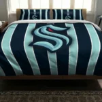 Seattle Kraken Stripe Style Bedding Set Best Selling