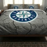 Seattle Mariners Cracked Texture Bedding Set Best Selling