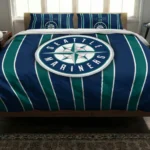 Seattle Mariners Stripe Style Bedding Set Best Selling