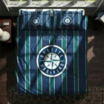 Seattle Mariners Stripe Style Bedding Set Best Selling
