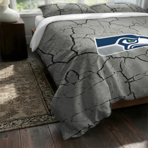 Seattle Seahawks Cracked Texture Bedding Set Fashion Forward