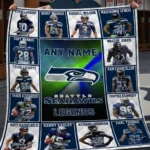 Seattle Seahawks Quilt Blanket Legends Blue Green