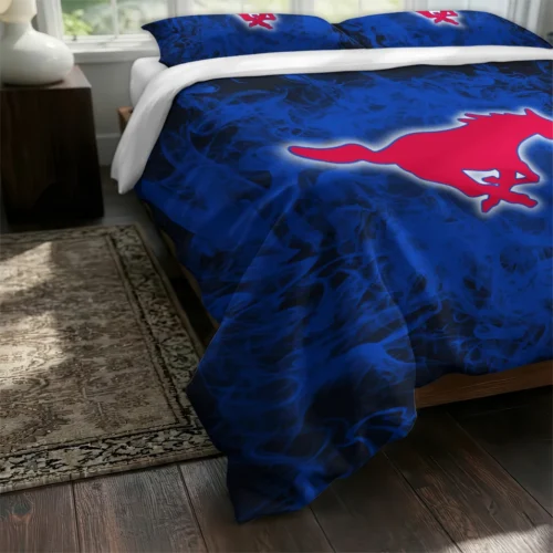 Smu Mustangs Red Mist Bedding Set Fashion Forward