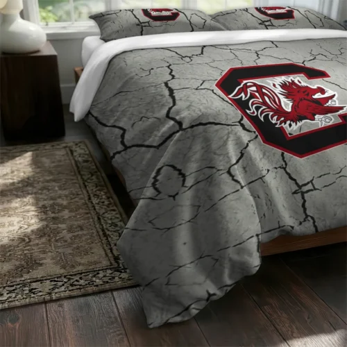 South Carolina Gamecocks Cracked Texture Bedding Set Fashion Forward