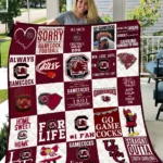 South Carolina Gamecocks Quilt Blanket Patchwork Burgundy White
