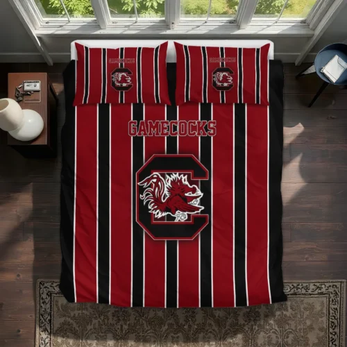South Carolina Gamecocks Stripe Style Bedding Set Best Selling
