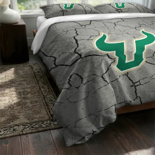 South Florida Bulls Cracked Texture Bedding Set Fashion Forward