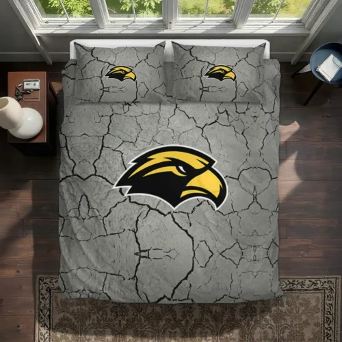 Southern Miss Golden Eagles Cracked Texture Bedding Set Best Selling