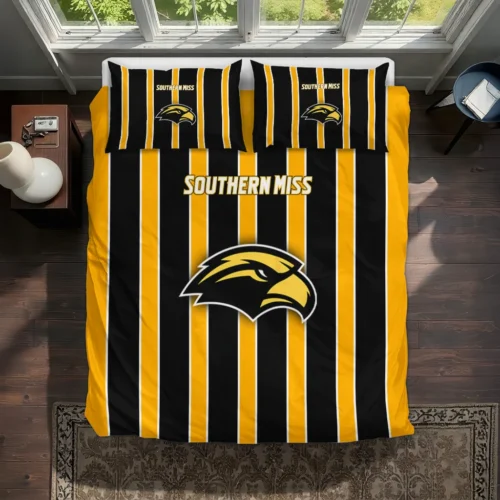 Southern Miss Golden Eagles Stripe Style Bedding Set Best Selling