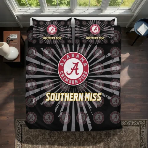 Southern Miss Golden Eagles Sunburst Splatter Bedding Set Best Selling