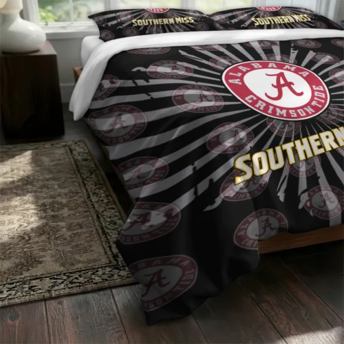 Southern Miss Golden Eagles Sunburst Splatter Bedding Set Fashion Forward