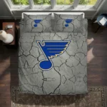St Louis Blues Cracked Texture Bedding Set Best Selling