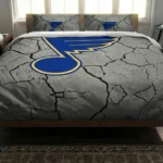 St Louis Blues Cracked Texture Bedding Set Best Selling