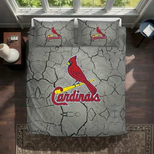 St Louis Cardinals Cracked Texture Bedding Set Best Selling