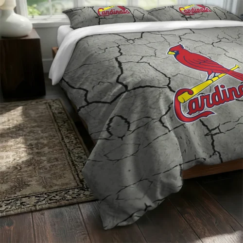 St Louis Cardinals Cracked Texture Bedding Set Fashion Forward