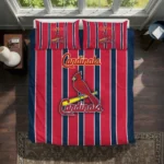 St Louis Cardinals Stripe Style Bedding Set Best Selling