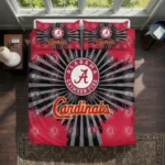 St. Louis Cardinals Bedding Set - Sunburst Splatter Red Black 1 St Louis Cardinals Sunburst Splatter Bedding Set Best Selling