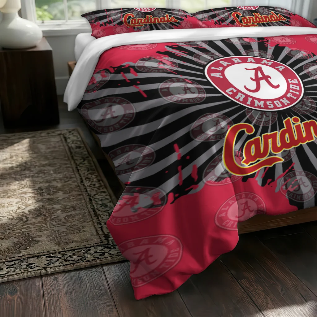 St Louis Cardinals Sunburst Splatter Bedding Set Fashion Forward St Louis Cardinals Sunburst Splatter Bedding Set Fashion Forward