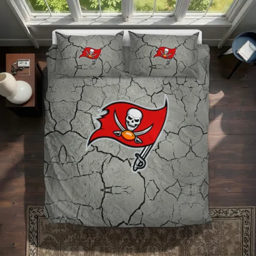 Tampa Bay Buccaneers Cracked Texture Bedding Set Best Selling