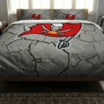 Tampa Bay Buccaneers Cracked Texture Bedding Set Best Selling