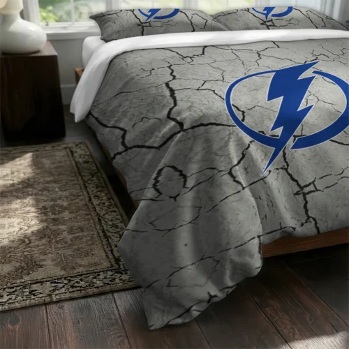 Tampa Bay Lightning Cracked Texture Bedding Set Fashion Forward