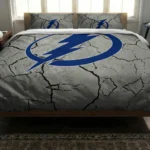 Tampa Bay Lightning Cracked Texture Bedding Set Best Selling