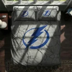 Tampa Bay Lightning Cracked Texture Bedding Set Best Selling