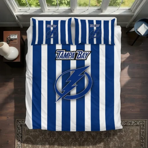 Tampa Bay Lightning Stripe Style Bedding Set Best Selling