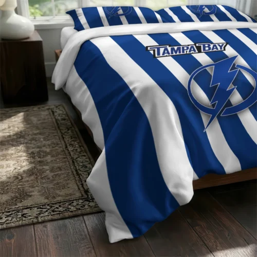 Tampa Bay Lightning Stripe Style Bedding Set Fashion Forward