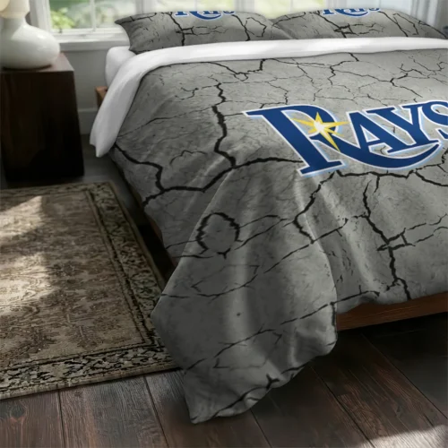 Tampa Bay Rays Cracked Texture Bedding Set Fashion Forward
