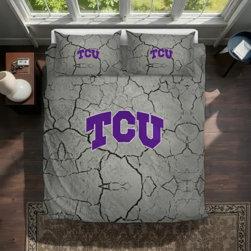 Tcu Horned Frogs Cracked Texture Bedding Set Best Selling