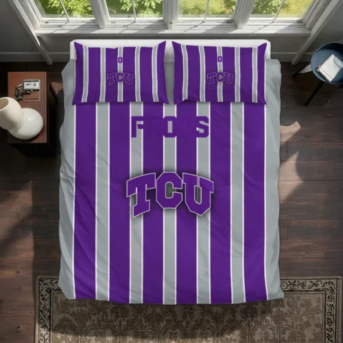 Tcu Horned Frogs Stripe Style Bedding Set Best Selling