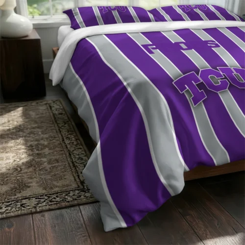 Tcu Horned Frogs Stripe Style Bedding Set Fashion Forward