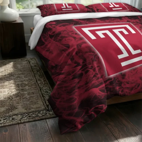 Temple Owls Red Mist Bedding Set Fashion Forward