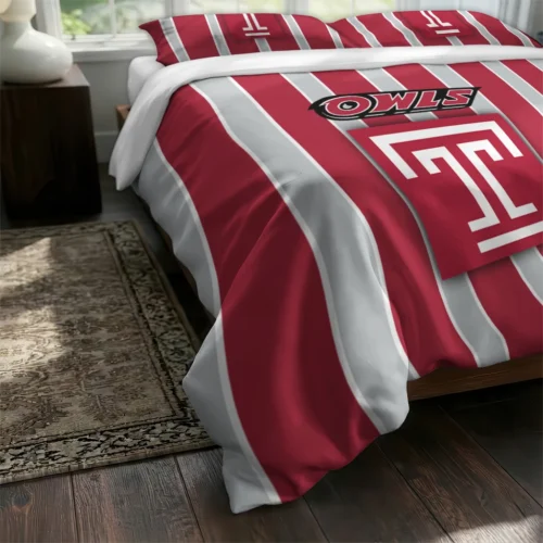 Temple Owls Stripe Style Bedding Set Fashion Forward