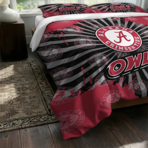 Temple Owls Sunburst Splatter Bedding Set Fashion Forward