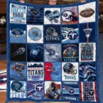 Tennessee Titans Quilt Blanket Logo Patchwork Blue White