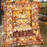 Tennessee Volunteers Quilt Blanket 135th Anniversary Orange White