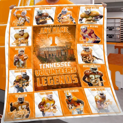Tennessee Volunteers Quilt Blanket Legends Orange White