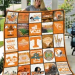 Tennessee Volunteers Quilt Blanket Patchwork Design Orange White