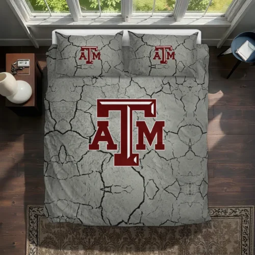 Texas Am Aggies Cracked Texture Bedding Set Best Selling