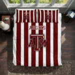 Texas Am Aggies Stripe Style Bedding Set Best Selling