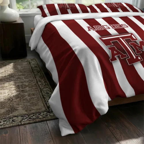 Texas Am Aggies Stripe Style Bedding Set Fashion Forward
