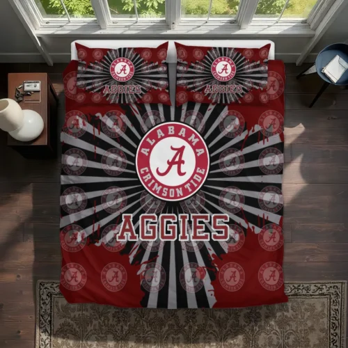 Texas Am Aggies Sunburst Splatter Bedding Set Best Selling