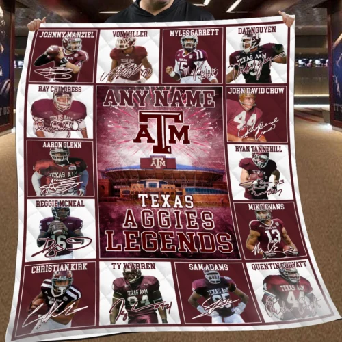Texas Am Quilt Blanket Legends Maroon White