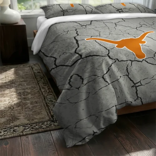 Texas Longhorns Cracked Texture Bedding Set Fashion Forward