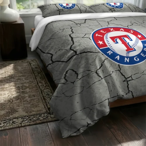 Texas Rangers Cracked Texture Bedding Set Fashion Forward