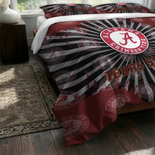 Texas State Bobcats Sunburst Splatter Bedding Set Fashion Forward