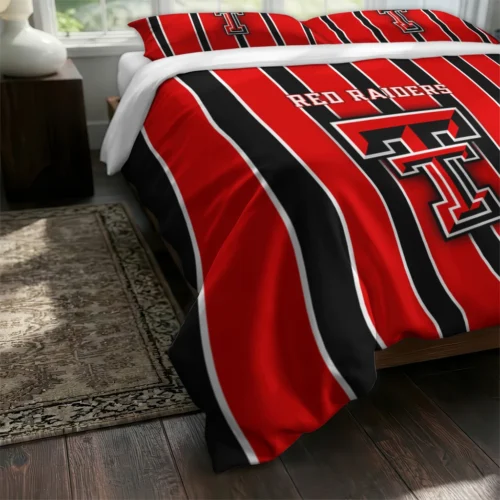 Texas Tech Red Raiders Stripe Style Bedding Set Fashion Forward